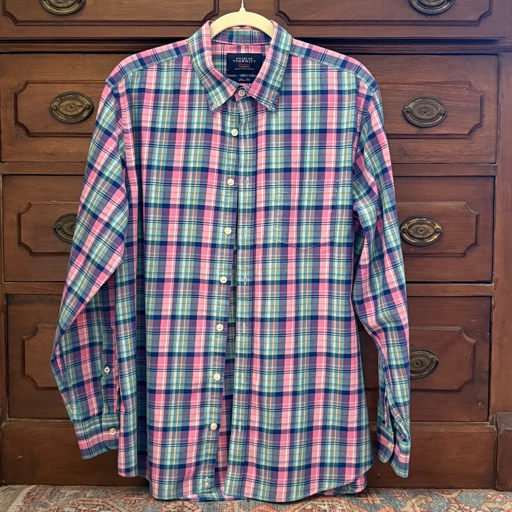 Charles Tyrwhitt L/S Slim Fit Casual Dress Shirt in Plaid